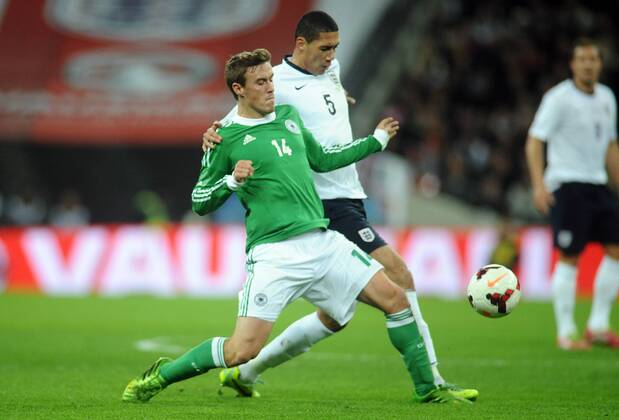 Football - 2013 International Friendly - England vs. Germany Chris Smalling - England Max Kruse - Germany at Wembley. COLORSPORT ANDREW COWIE
