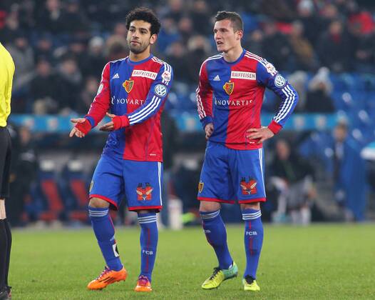 07.12.2013 St Jakob Park Basel ,SCHWEIZ, Saison 2013 2014 Herren Fussball Super League FC Basel - Grasshopper Club Zürich Mohamed Salah - Taulant Xhaka (FC Basel)