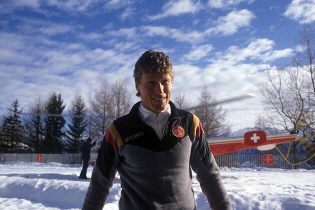 Alpine Ski WM 1987 - Super G der Herren - Weltmeister Pirmin Zurbriggen (SUI)