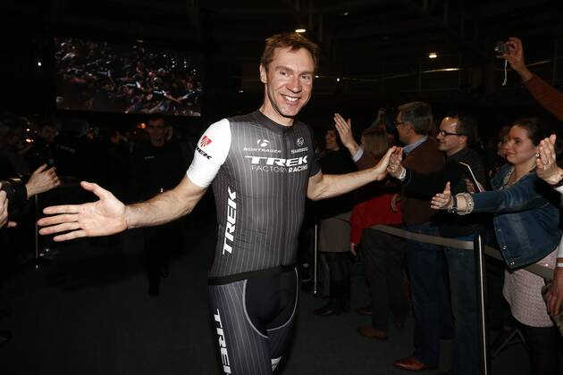 Jens Voigt (Germany Team Trek Factory Racing) CYCLISME : Conference de Presse - Equipe Trek - Roubaix - 10 01 2014 PHOTONEWS PANORAMIC 