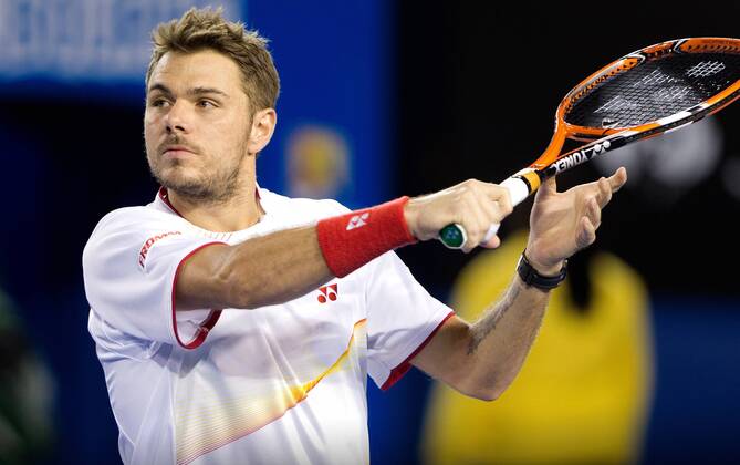 TENNIS - ATP, Australian Open 2014 MELBOURNE,AUSTRALIEN,19.JAN.14 - TENNIS - ATP Tennis Herren World Tour, Grand Slam, Australian Open. Bild zeigt Stanislas Wawrinka (SUI).