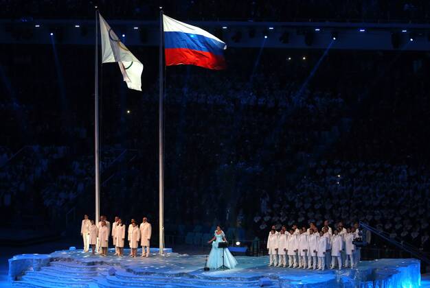 OLYMPIA - Olympische Spiele 2014, Eröffnungszeremonie SOTSCHI,RUSSLAND,07.FEB.14 - DIVERS, OLYMPIA - Olympische Winterspiele Sotschi 2014, Eröffnungsfeier. Bild zeigt Anna Netrebko. 