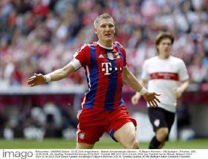 Bastian Schweinsteiger (Bayern) . FC Bayern München - VfB Stuttgart . München, GER, 10.05.2014 , 34. Spieltag, Fussball-Bundesliga 2013-2014 .