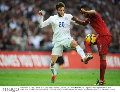 Football - 2014 International Friendly - England vs. Peru England s Adam Lallana at Wembley. COLORSPORT ANDREW COWIE 