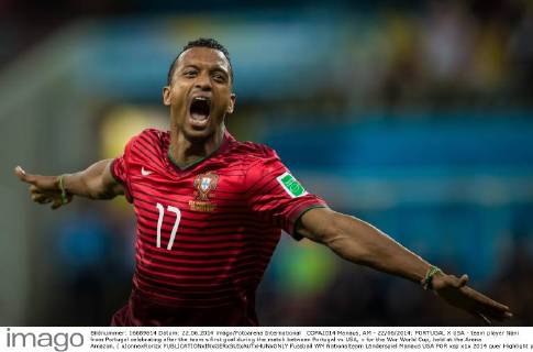 COPA2014 Manaus, AM - 22 06 2014: PORTUGAL X USA - team player Nani from Portugal celebrating after the team s first goal during the match between Portugal vs USA, v for the Wor World Cup, held at the Arena Amazon. ( xJonnexRorizx 