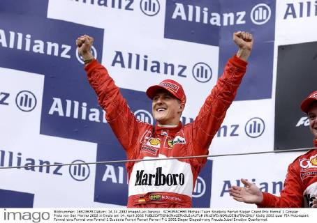 SCHUMACHER Michael Team Scuderia Ferrari Sieger Grand Prix Formel 1 Grosser Preis von San Marino 2002 in Imola am 14. April 2002
