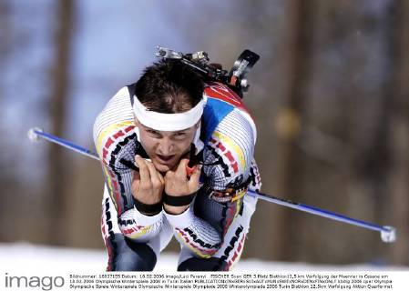 FISCHER Sven GER 3.Platz Biathlon12,5 km Verfolgung der Maenner in Cesana am 18.02.2006 Olympische Winterspiele 2006 in Turin Italien 