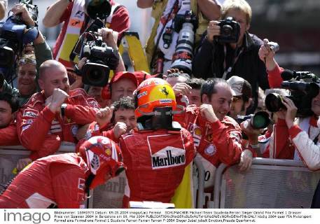 SCHUMACHER Michael Team Scuderia Ferrari Sieger Grand Prix Formel 1 Grosser Preis von Spanien 2004 in Barcelona am 09. Mai 2004