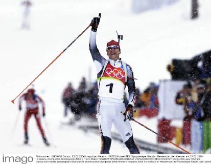 GREIS Michael GER Olympiasieger Biathlon Massenstart der Maenner am 25.02.2006 in Cesana Olympische Winterspiele 2006 in Turin Italien