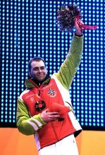GREIS Michael GER Olympiasieger Siegeehrung Biathlon Massenstart der Maenner am 25.02.2006 in Turin Olympische Winterspiele 2006 in Turin Italien 