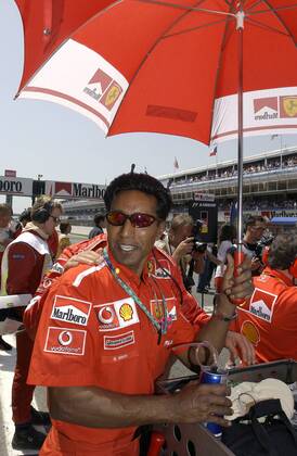 SINGH B. Physiotherapeut von Michael Schumacher Scuderia Ferrari Marlboro F1 Team . Grand Prix von Spanien in Barcelona 2003. Motorsport Formel 1 Portrait. Copyright