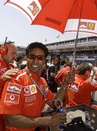 SINGH B. Physiotherapeut von Michael Schumacher Scuderia Ferrari Marlboro F1 Team . Grand Prix von Spanien in Barcelona 2003. Motorsport Formel 1 Portrait. Copyright