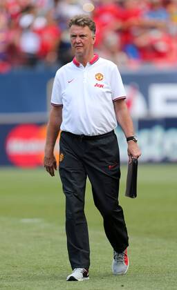 Manchester United s Louis Van Gaal looks on - International Champions Cup 2014 - AS Roma v Manchester United - Sports Authority Field - Denver - USA - 26th July 2014 - Picture David Klein Sportimage EDITORIAL USE ONLY. No use with unauthorised audio, video, data, fixture lists, club league logos or live services. Online in-match use limited to 120 images, no video emulation. No use in betting, games or single club league player publications.