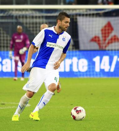 30.07.2014 Zürich Fussball Herren Champions League-Qualifikation Saison 2014 2015 Stadion Letzigrund Grasshopper Club Zürich - OSC Lille Bild zeigt Sanel Jahic (GC) Aktion Einzelbild Freisteller Foto