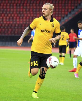30.07.2014 Zürich Fussball Herren Champions League-Qualifikation Saison 2014 2015 Stadion Letzigrund Grasshopper Club Zürich - OSC Lille Bild zeigt 14 Simon Kjaer (Lille) Aktion Foto