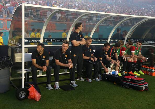 Manchester United s Louis Van Gaal looks on - International Champions Cup 2014 Final - Manchester United vs Liverpool - Sun Life Stadium - Miami - USA - 4th August 2014 - Picture David Klein Sportimage EDITORIAL USE ONLY. No use with unauthorised audio, video, data, fixture lists, club league logos or live services. Online in-match use limited to 120 images, no video emulation. No use in betting, games or single club league player publications.