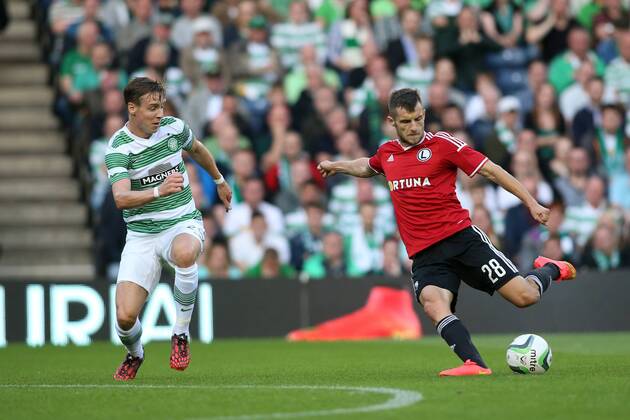 UEFA CHAMPIONS LEAGUE SECOND LEG THIRD ROUND QUALIFICATION MATCH IN EDINBURGH: CELTIC GLASGOW - LEGIA WARSAW S JOHANSEN LUKASZ BROZ D09R0882