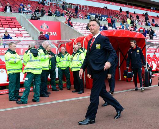 Louis van Gaal manager of Manchester United - Barclays Premier League - Sunderland vs Manchester Utd - Stadium of Light - Sunderland - England - 24th August 2014 - Pic Simon Bellis Sportimage EDITORIAL USE ONLY. No use with unauthorised audio, video, data, fixture lists, club league logos or live services. Online in-match use limited to 120 images, no video emulation. No use in betting, games or single club league player publications.