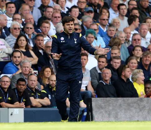 Tottenham s Mauricio Pochettino in action - Barclays Premier League - Tottenham vs Queens Park Rangers - White Hart Lane - London - England - 24th August 2014 - Picture David Klein Sportimage EDITORIAL USE ONLY. No use with unauthorised audio, video, data, fixture lists, club league logos or live services. Online in-match use limited to 120 images, no video emulation. No use in betting, games or single club league player publications.