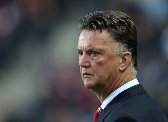 Manchester United s Louis Van Gaal looks on - Capital One Cup, Second Round - Milton Keynes Dons FC vs Manchester United (ManU) - Milton Keynes - England - 26th August 2014 - EDITORIAL USE ONLY. No use with unauthorised audio, video, data, fixture lists, club league logos or live services. Online in-match use limited to 120 images, no video emulation. No use in betting, games or single club league player publications.