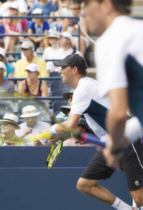 TENNIS - ATP, US Open 2014 NEW YORK CITY,NEW YORK,USA,01.SEP.14 - TENNIS - ATP Tennis Herren World Tour, US Open 2014, Grand Slam, Flushing Meadows, doubles. Image shows Bob and Mike Bryan (USA).