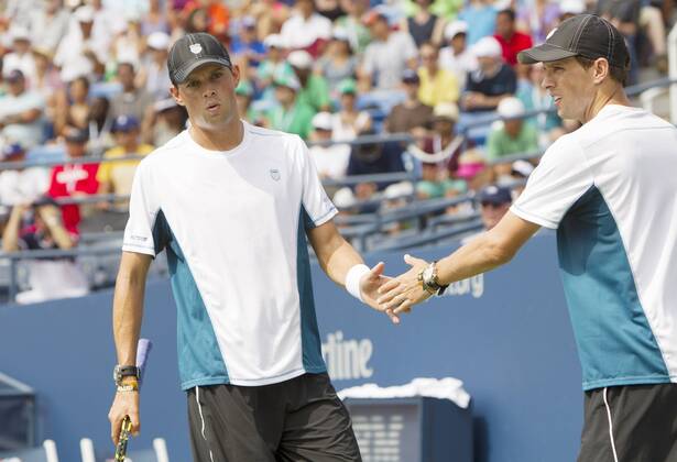 TENNIS - ATP, US Open 2014 NEW YORK CITY,NEW YORK,USA,01.SEP.14 - TENNIS - ATP Tennis Herren World Tour, US Open 2014, Grand Slam, Flushing Meadows, doubles. Image shows Bob and Mike Bryan (USA).