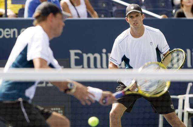 TENNIS - ATP, US Open 2014 NEW YORK CITY,NEW YORK,USA,01.SEP.14 - TENNIS - ATP Tennis Herren World Tour, US Open 2014, Grand Slam, Flushing Meadows, doubles. Image shows Bob and Mike Bryan (USA).