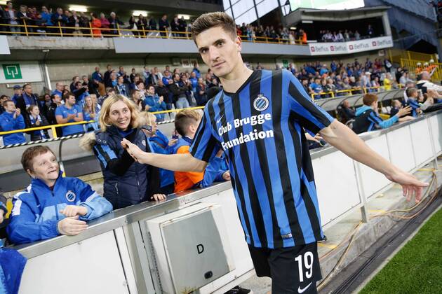 - BRUGGE, BELGIUM: Club s Thomas Meunier pictured after the Jupiler Pro League match between Club Brugge and Kortrijk, in Brugge, Sunday 21 September 2014, on the eighth day of the Belgian soccer championship. BRUNOxFAHY 04320664