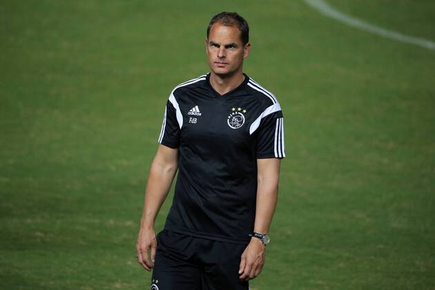 Frank de Boer of Ajax FC practice before the game against Apoel in Nicosia on Sep 29,2014