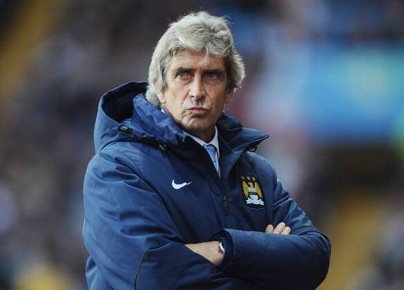 Football - 2014 2015 Premier League - Aston Villa vs. Manchester City City s Manager Manuel Pellegrini at Villa Park. COLORSPORT ANDREWxCOWIE