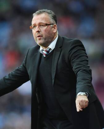 Football - 2014 2015 Premier League - Aston Villa vs. Manchester City Aston Villa Manager Paul Lambert at Villa Park. COLORSPORT ANDREWxCOWIE