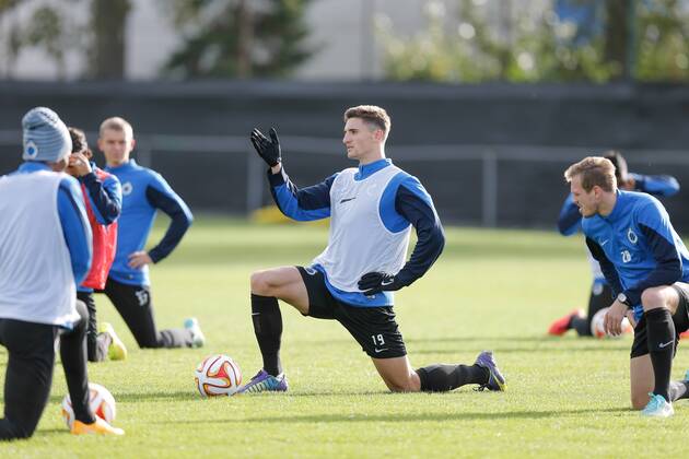 - BRUGGE, BELGIUM: Club s Thomas Meunier pictured during a training session of Belgian soccer team Club Brugge, Wednesday 22 October 2014, in Brugge. Tomorrow Club Brugge is playing Danish team FC Kobenhavn in the third day of the group stage of the UEFA Europa League competition, in the group B. BRUNOxFAHY 04486892