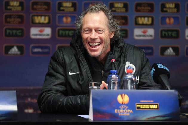 - BRUGGE, BELGIUM: Club s head coach Michel Preud homme laughs at a press conference of Belgian soccer team Club Brugge, Wednesday 22 October 2014, in Brugge. Tomorrow Club Brugge is playing Danish team FC Kobenhavn in the third day of the group stage of the UEFA Europa League competition, in the group B. BRUNOxFAHY 04487038