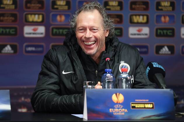 - BRUGGE, BELGIUM: Club s head coach Michel Preud homme laughs at a press conference of Belgian soccer team Club Brugge, Wednesday 22 October 2014, in Brugge. Tomorrow Club Brugge is playing Danish team FC Kobenhavn in the third day of the group stage of the UEFA Europa League competition, in the group B. BRUNOxFAHY 04487047