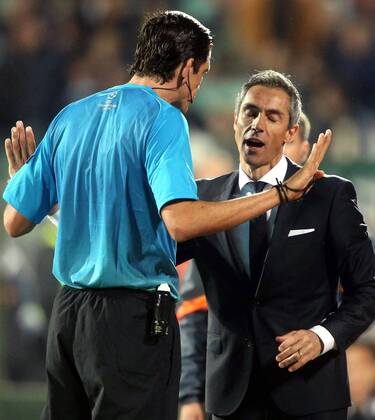 22.10.2014 Sofia(Bulgaria) PFC Ludogorets - FC Basel UEFA Champions League men s football Paulo Sousa(r) FC Basel coach after lost match :Stringer 
