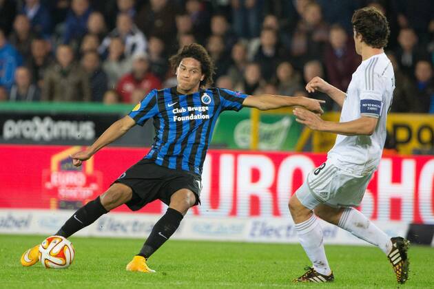 - BRUGGE, BELGIUM: Club s Felipe Gedoz De Conceicao and Kobenhavn s Thomas Delaney fight for the ball during a game between Belgian soccer team Club Brugge and Danish team FC Kobenhavn, Thursday 23 October 2014, in Brugge stadium. It is the third day of the group stage of the UEFA Europa League competition, in group B. KURTxDESPLENTER  premiumd 20146071