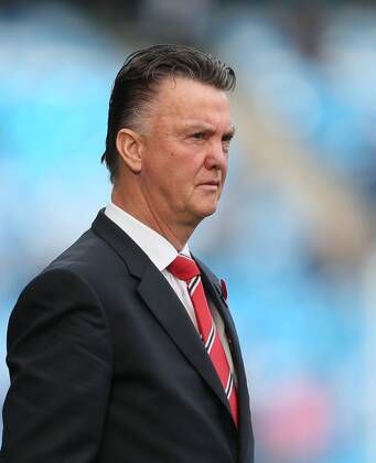Manchester United s Louis Van Gaal looks on - Barclays Premier League - Manchester City vs Manchester Utd - Etihad Stadium - Manchester - England - 2nd November 2014 - Picture David Klein Sportimage EDITORIAL USE ONLY. No use with unauthorised audio, video, data, fixture lists, club league logos or live services. Online in-match use limited to 120 images, no video emulation. No use in betting, games or single club league player publications.