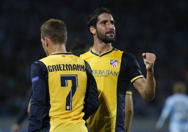 Aktuell Fussball, Champions League, Malmoe FF - Atletico Madrid Malmö FF - Atletico Madrid Raul Garcia celebrates second goal for Atletico. xPABLOGARCIAx 