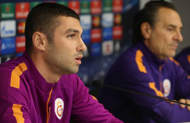 - BRUSSELS, BELGIUM: Galatasaray s Burak Yilmaz pictured during a press conference of Turkish soccer team Galatasaray, in Brussels, Tuesday 25 November 2014. Tomorrow Galatasaray is playing against Belgian team RSCA Anderlecht on day 5 of the group stage of the UEFA Champions League competition, in group D. VIRGINIExLEFOUR  x04508925x