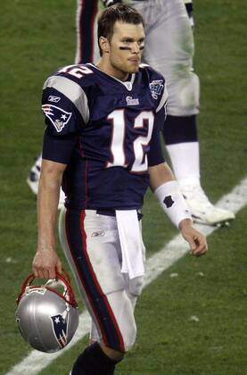 Feb. 3, 2008 - New England Patriots quarterback Tom Brady walks off the field after a 17-14 New York Giants victory in Super Bowl XLII at University of Phoenix Stadium in Glendale, Arizona, on Sunday, February 3, 2008. (Tom Fox MCT) News Archive - Feb. 3, 2008 - ZUMAm67_