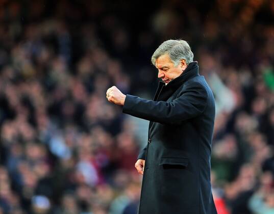West Ham s Sam Allardyce celebrates his sides opening goal Barclays Premier League- West Ham United vs Swansea City - Upton Park - England - 7th December 2014 - Picture David Klein Sportimage EDITORIAL USE ONLY. No use with unauthorised audio, video, data, fixture lists, club league logos or live services. Online in-match use limited to 120 images, no video emulation. No use in betting, games or single club league player publications.