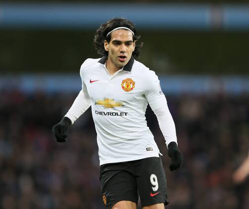 Radamel Falcao of Manchester United ManU - Barclays Premier League - Aston Villa vs Manchester Utd-- Villa Park Stadium - Birmingham - England - 20th December 2014 - Picture Simon Bellis Sportimage EDITORIAL USE ONLY. No use with unauthorised audio, video, data, fixture lists, club league logos or live services. Online in-match use limited to 120 images, no video emulation. No use in betting, games or single club league player publications.