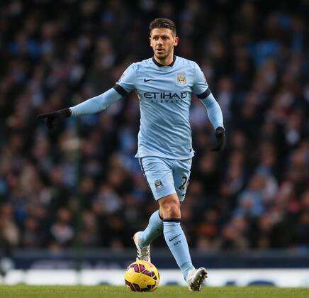 Martin Demichelis of Manchester City - Barclays Premier League - Manchester City vs Arsenal - Etihad Stadium - Manchester - England - 18th January 2015 - Picture Simon Bellis Sportimage EDITORIAL USE ONLY. No use with unauthorised audio, video, data, fixture lists, club league logos or live services. Online in-match use limited to 120 images, no video emulation. No use in betting, games or single club league player publications.