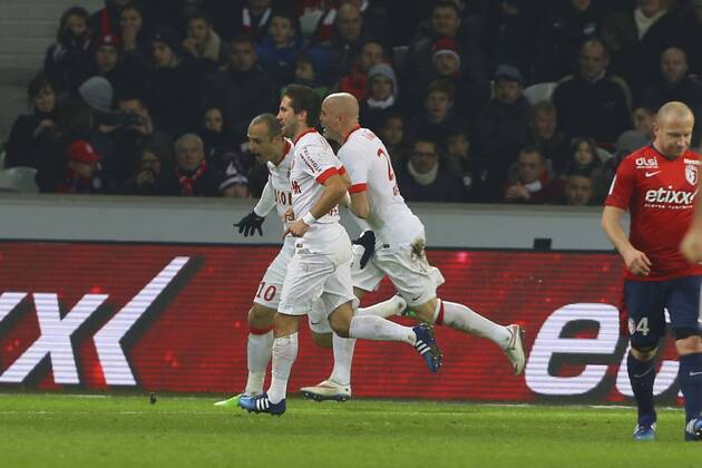 joie de Dimitar Berbatov (Monaco) FOOTBALL : Lille vs Monaco - Ligue 1 - 24 01 2015 - GwendolineLeGoff Panoramic 