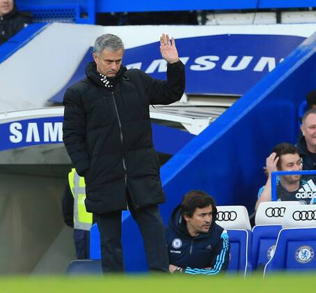 Chelsea s Jose Mourinho looks on dejected FA Cup Fourth Round - Chelsea vs Bradford City - Stamford Bridge - England - 24th January 2015 - Picture David Klein Sportimage EDITORIAL USE ONLY. No use with unauthorised audio, video, data, fixture lists, club league logos or live services. Online in-match use limited to 120 images, no video emulation. No use in betting, games or single club league player publications.