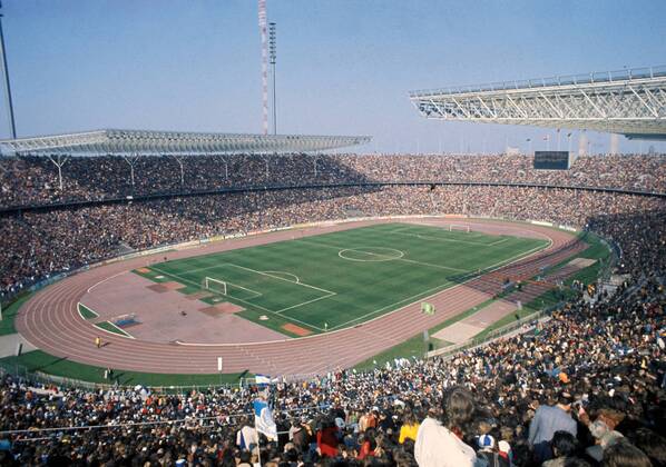 Ausverkauftes Berliner Olympiastadion, Heimspielstätte von Hertha BSC Berlin