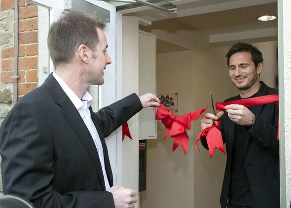 English professional footballer Frank Lampard and Carl Todd pictured as he officially opens the new Carl Todd Clinic in Swindon. . JANUARY 26th 2015  RWNx15264
