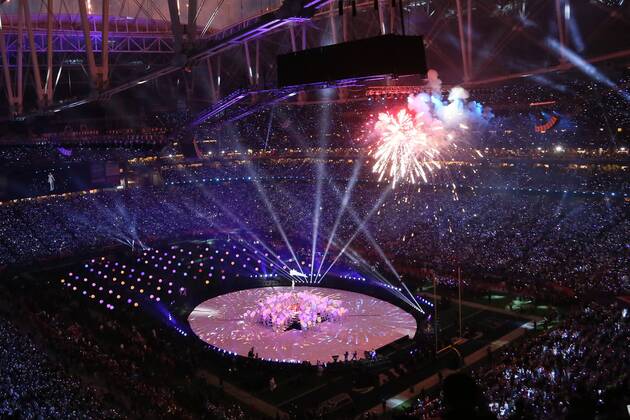 Halbzeitshow des Super Bowl XLIX mit Katy Perry - Super Bowl XLIX, Seattle Seahawks vs. New England Patriots, University of Phoenix Stadium, Phoenix