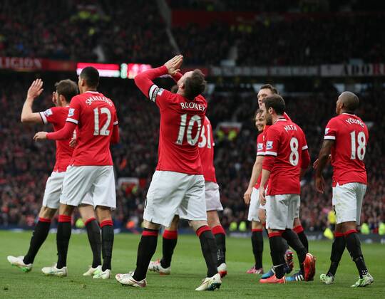 A prayer to the heavens from third goal scorer Wayne Rooney of Manchester United ManU - Barclays Premier League - Manchester Utd vs Tottenham - Old Trafford Stadium - Manchester - England - 15th March 2015 - Picture Simon Bellis Sportimage EDITORIAL USE ONLY. No use with unauthorised audio, video, data, fixture lists, club league logos or live services. Online in-match use limited to 120 images, no video emulation. No use in betting, games or single club league player publications.