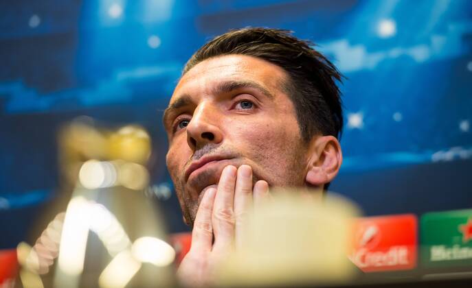Dienstag 17.03.2015, CL, UEFA Champions League, Saison 2014 2015, Pressekonferenz, PK in Dortmund mit Juventus Turin, Gianluigi BUFFON (Juventus), Mimik, Gestik DeFodi01045019870